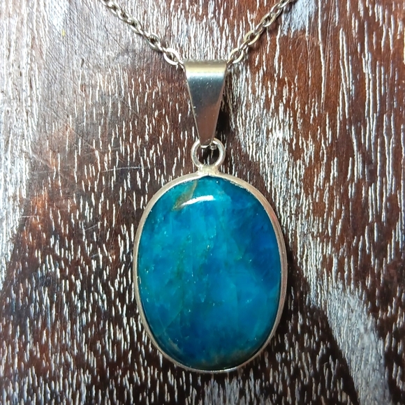 Apatite Pendant Necklace .925 - Picture 3 of 4